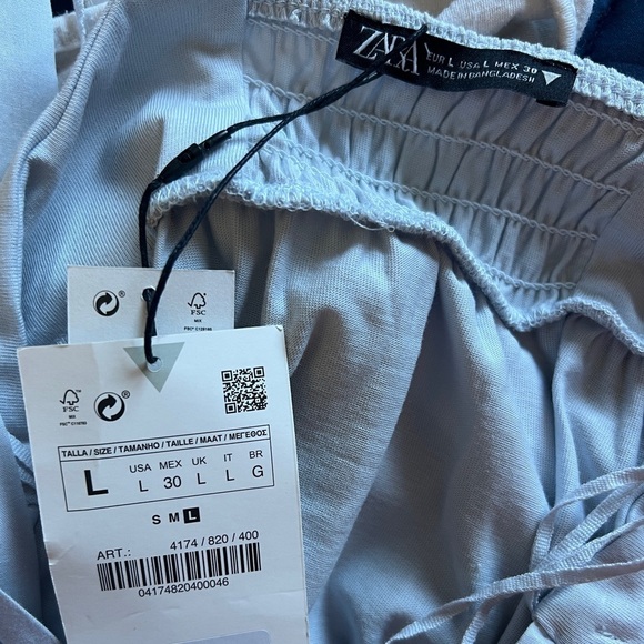 Zara Baby Blue Tiered Spaghetti Strap Dress β Size Large NWT - Picture 5 of 6